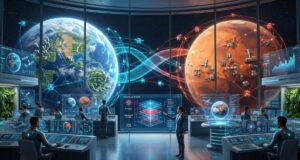 Affronter AI Vision mit künstlicher Intelligenz, verantwortungsvoller KI, intelligenten Agenten, Cybersicherheit, Cloud Computing und digitaler Innovation auf der Erde und auf Computing Planet Mars.